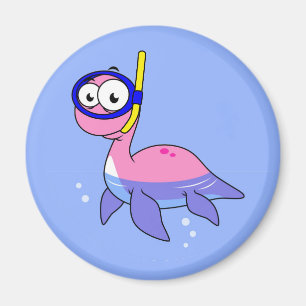 Aimant Illustration D'Un Monstre De Loch Ness De Snorkeli