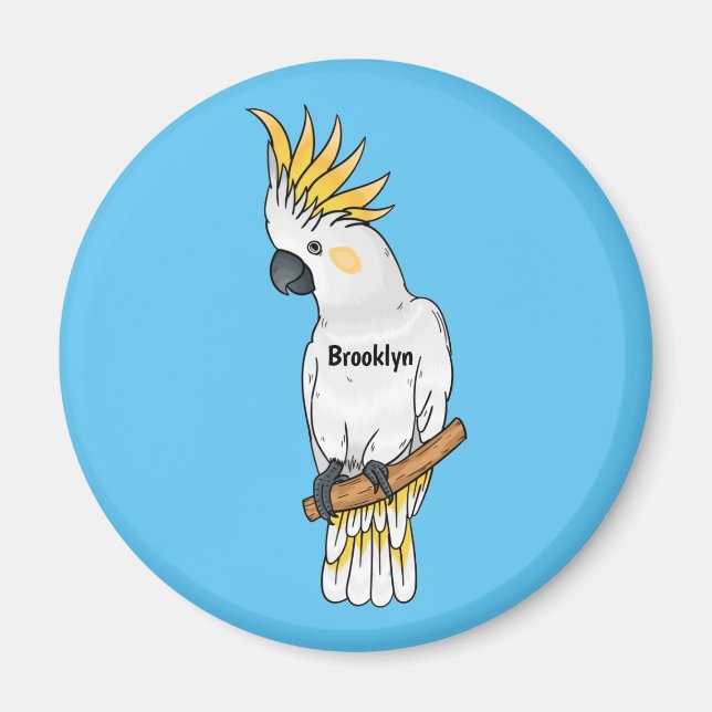 Aimant Illustration d'un oiseau de cokatoscope à crête de (Devant)