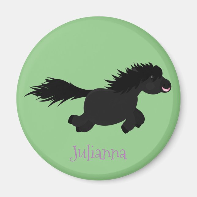 Aimant Illustration d'un poney de Shetland mignon (Devant)