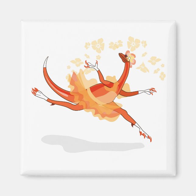 Aimant Illustration D'Un Raptor Danseur Ballerina. 2 (Devant)