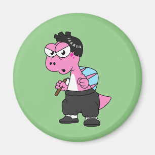 Aimant Illustration D'Un Spinosaurus Bruce Lee.