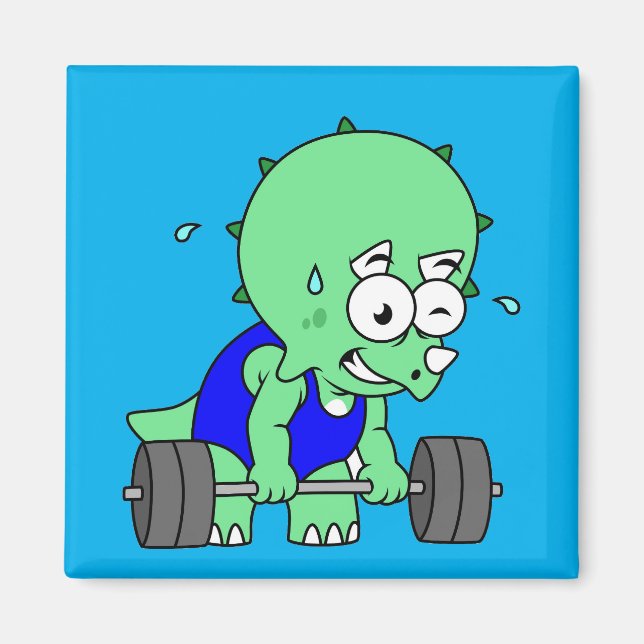 Aimant Illustration D'Un Tricératops Poids De Levage. (Devant)