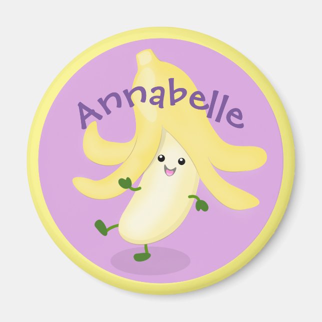 Aimant Illustration d'une jolie banane dansante (Devant)