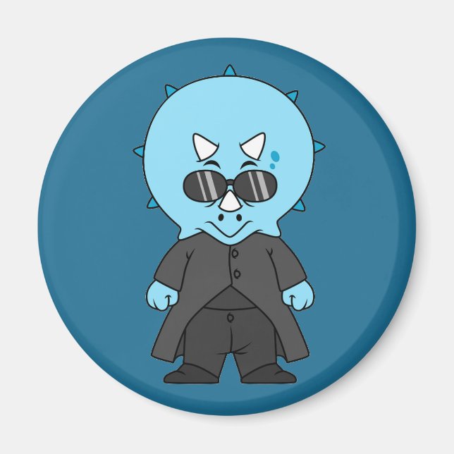 Aimant Illustration D'Une Matrice Tricératops. (Devant)