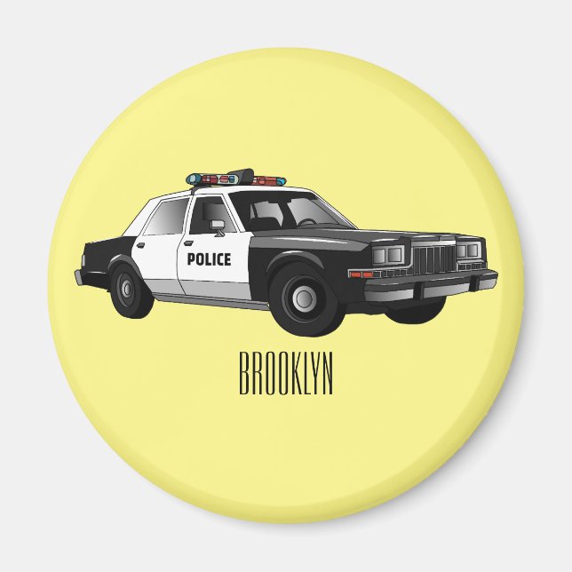 Aimant Illustration d'une voiture de police (Devant)