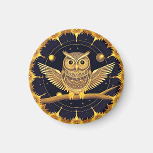 Aimant Illustration élégante de hibou nocturne