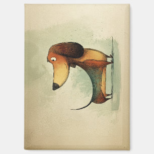 Aimant Illustration fantaisiste de teckel mignon