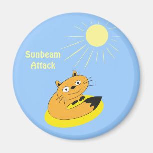 Aimant Illustration humoristique de chat introverti confo