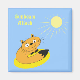 Aimant Illustration humoristique de chat introverti confo