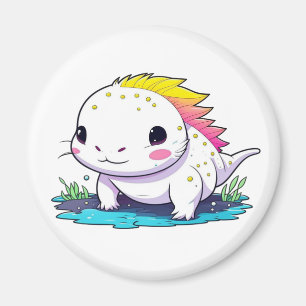Aimant Illustration mignonne d'axolotl Kawaii