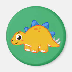 Aimant Illustration Mignonne D'Un Stegosaurus.
