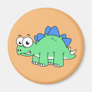 Aimant Illustration Mignonne D'Un Stegosaurus. 2