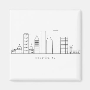 Aimant Illustration minimaliste de la skyline de Houston