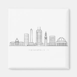Aimant Illustration minimaliste de la skyline d'Indianapo