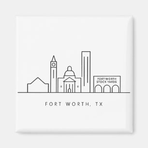 Aimant Illustration minimaliste de l'horizon de Fort Wort