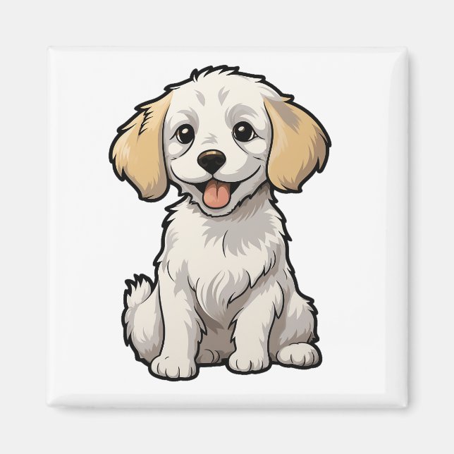 Aimant Illustration pour chien de dessin (Devant)