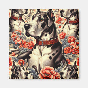 Aimant Illustration Retro Great Dane