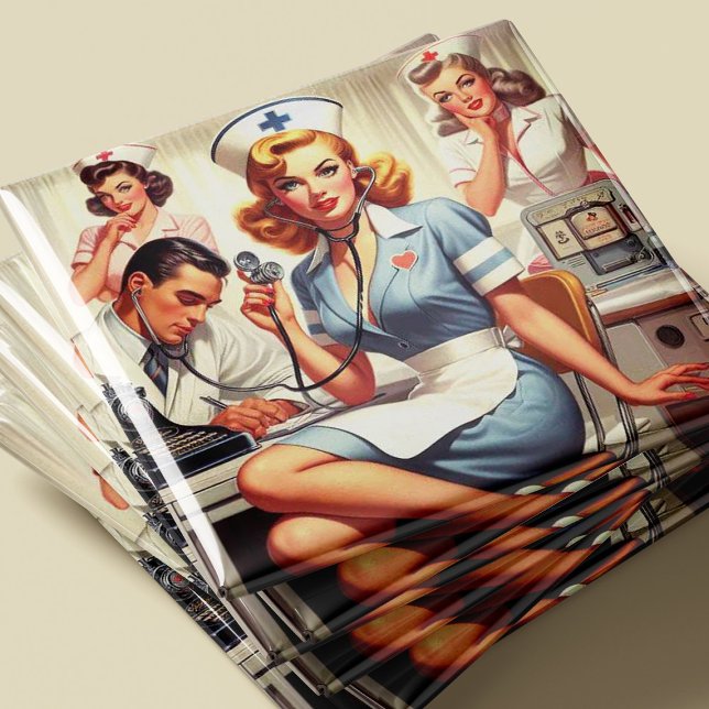 Aimant Illustration Retro Nurse (Créateur téléchargé)