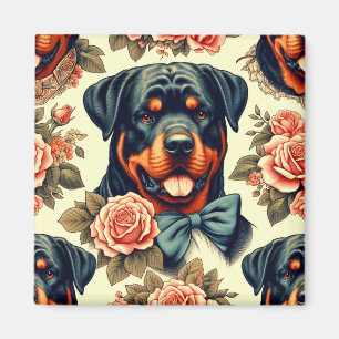 Aimant Illustration Retro Rottweiler