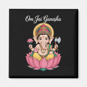 Aimant Illustration spirituelle Ganesha Lotus disant Om J