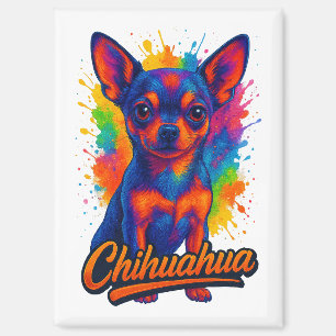 Aimant Illustration vibrante de Chihuahua dans le style P