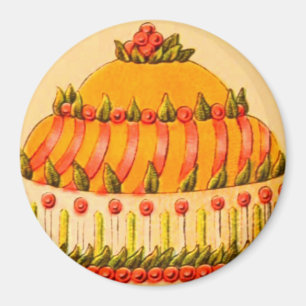 Aimant Illustration vintage de gâteau de dessert