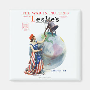 Aimant Illustration vintage de Lady Liberty pour une couv