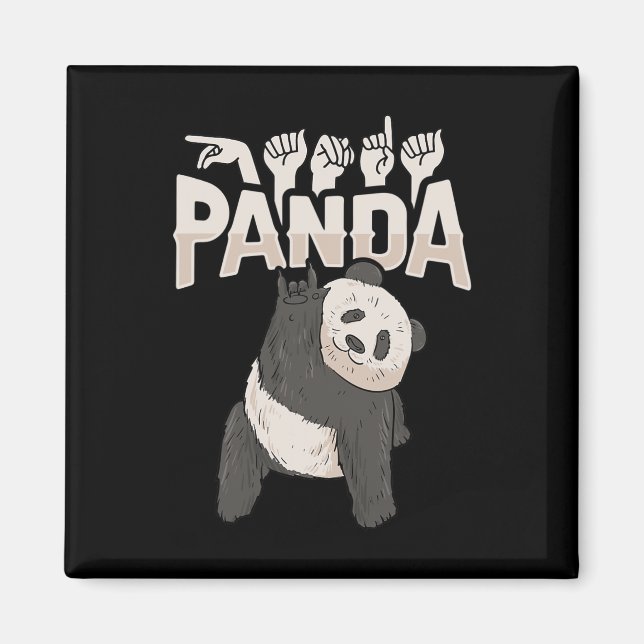 Aimant ILY Panda ASL Geste MAIN Sourde Perte d'audition C (Devant)