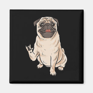 Aimant Ily Pug Chien Asl Geste De La Main Malentendant Pe