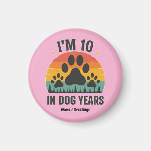 Aimant Im 10 in Chien Années 80 Ans Hommes Amusants Anniv