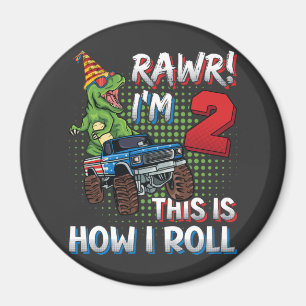 Aimant I'm 2 Voici comment je roule Dinosaur Monster Truc
