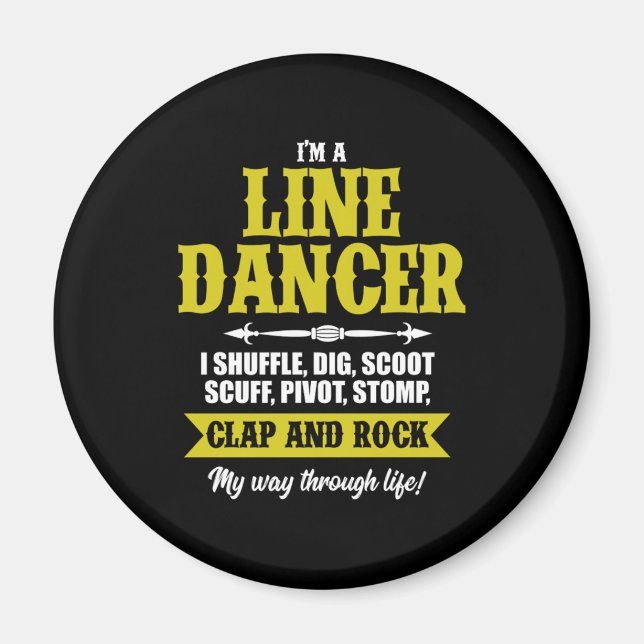 Aimant Im A Line Dancer Ligne Danser Ligne Danser Cadeau (Devant)