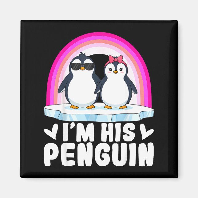 Aimant I'm Her Penguin Matching Couple Valentine Love Hea (Devant)