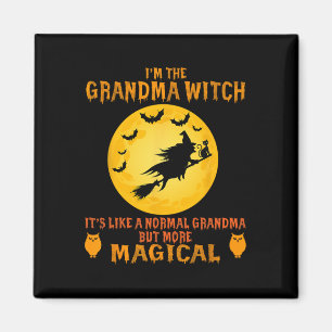 Aimant Im La sorcière grand-mère Halloween Magique Broom