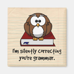 Aimant I'm Silently Correcting Your Grammar Wise Owl