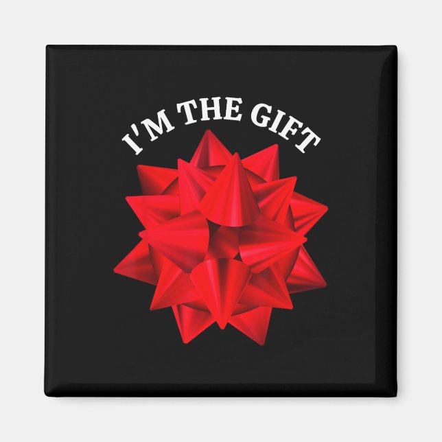 Aimant "I'm The Gift" Surdimensionné Red Bow Fun Christma (Devant)