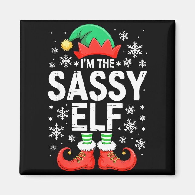 Aimant I'm The Sy Elf Shirt Family Matching Christmas Cos (Devant)