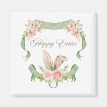 ÍMA FELIZ PASCOA COELHO AQUARELA FLORALE