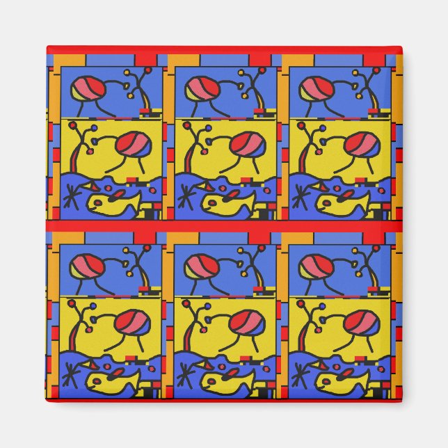 Aimant Image avec art moderne poisson (Devant)