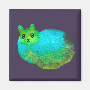 Aimant Image d'art de chat bleu gras mou