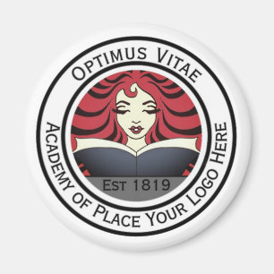 Aimant Image De Votre Logo D'Entreprise Arrondi Ici Marqu