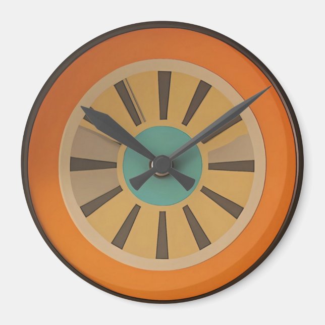 Aimant Image d'horloge en tranche d'orange futuriste atom (Devant)