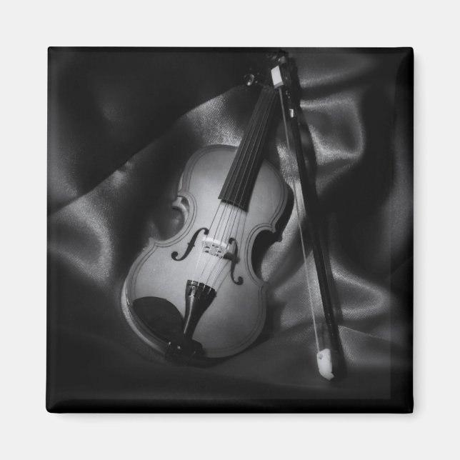 Aimant Image en noir et blanc d'un violon nature morte (Devant)