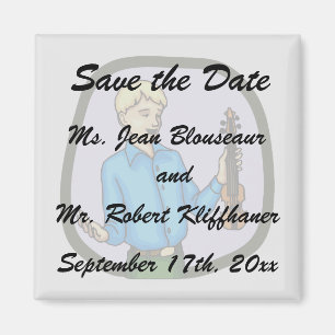 Aimant Image graphique du violon et du garçon