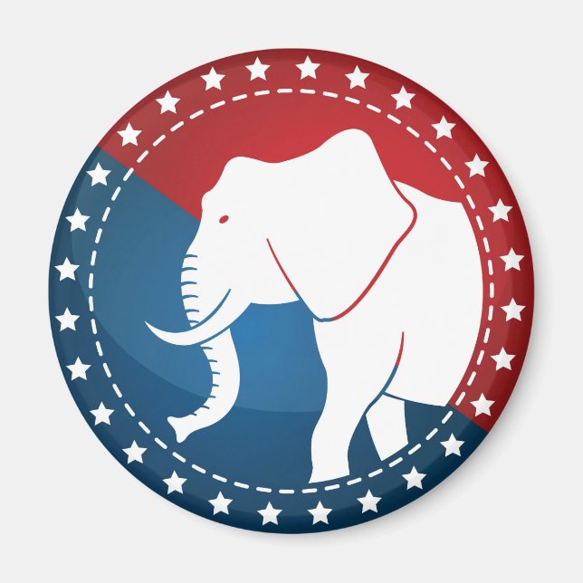 Aimant Image illustrée par Kozzi-d'un éléphant-badge-5000 (Devant)