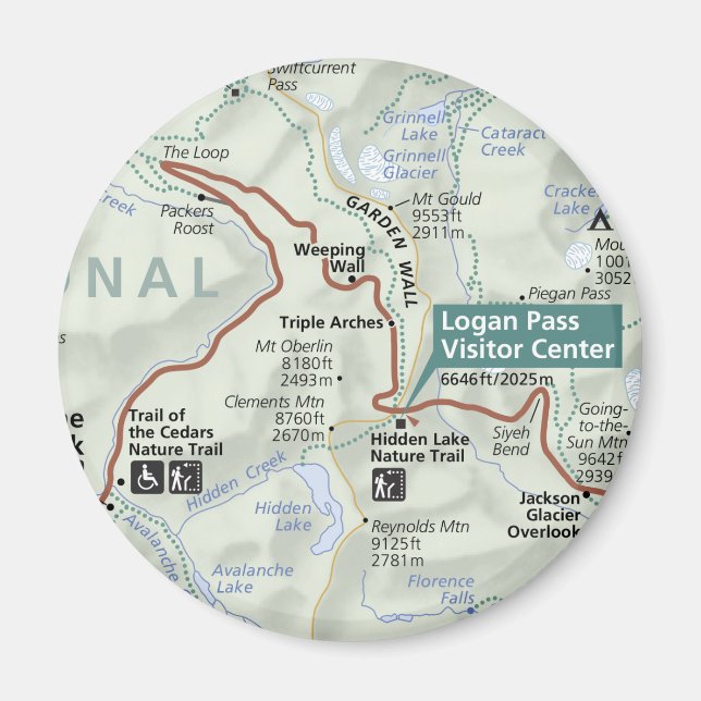 Aimant Image magnétique du glacier (Montana) (Devant)