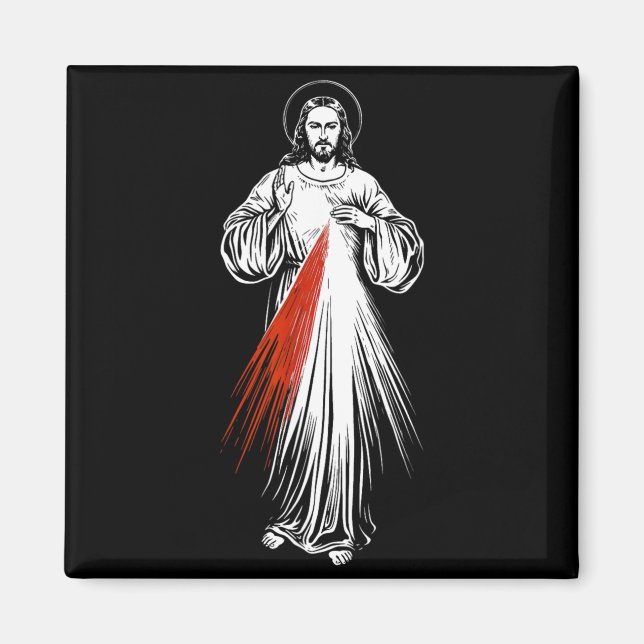 Aimant Image sacrée de la miséricorde divine Jésus foi ca (Devant)