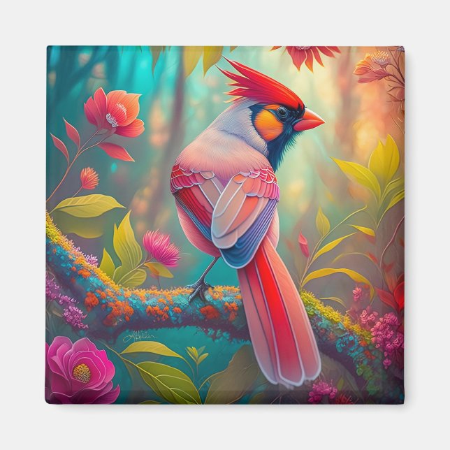 Aimant Imaginaire Birds Homme Cardinal (Devant)