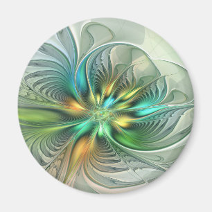 Aimant Imaginaire coloré Moderne Fleur Abstraite Fractale