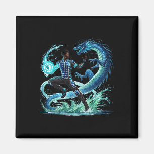 Aimant Imaginaire Dragon African American Black Man Super